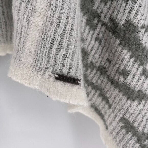 Prana Size M Gray White Reversible Alberta Open Front Waterfall Cardigan Sweater - Picture 5 of 5